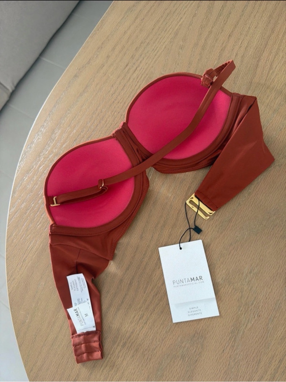 PUNTAMAR NWT Terracotta Underwire Bandeau High Waist Bikini Set - Picture 7 of 11